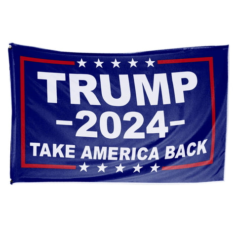 Trump Rally Flag Take America Back 2024 Blue