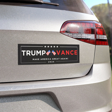 Trump Vance 2024 Car Magnet – Black Background Edition