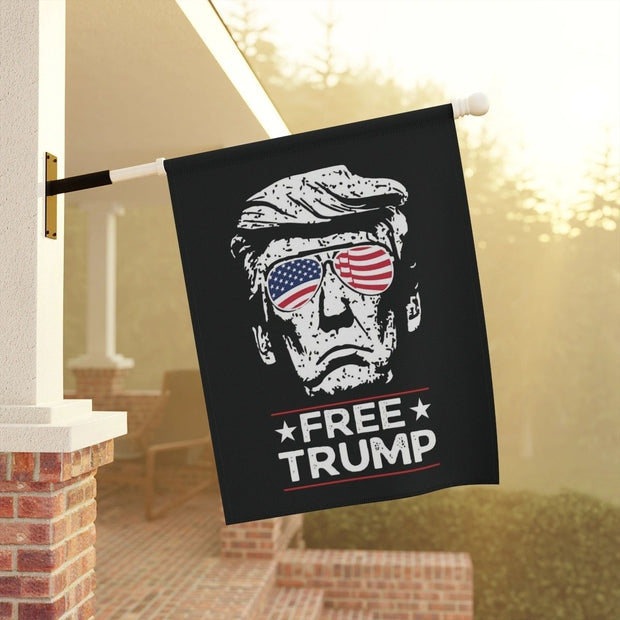 Free Trump Rally Truck and House Flag Take America Back 2024 Blue