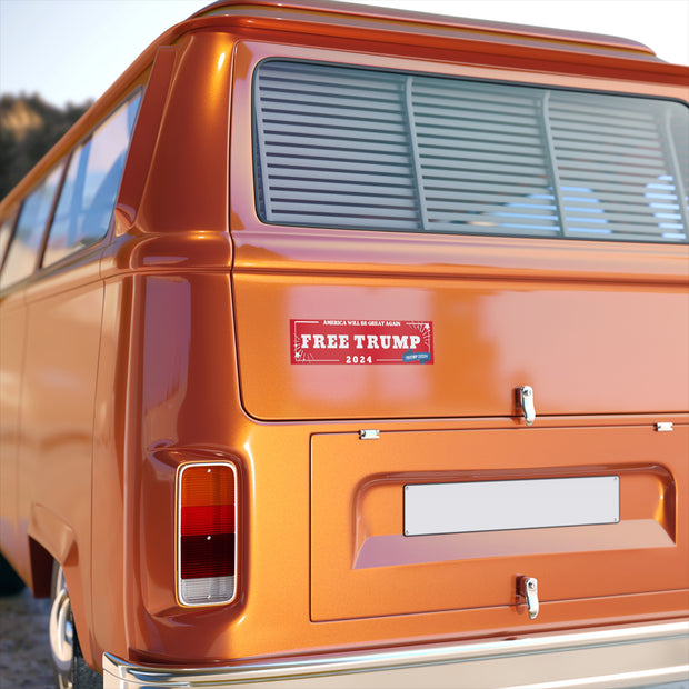 Red Free Trump 2024 Bumper Sticker - Make America Great Again!