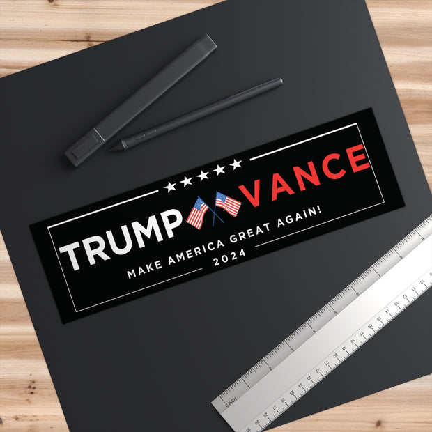 Premium Trump Vance 2024 Bumper Sticker - Black Edition