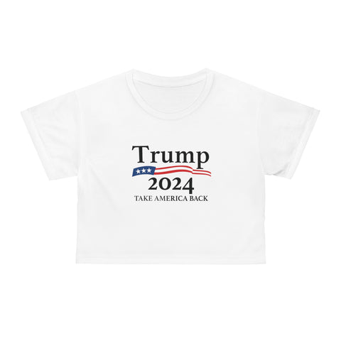 White Trump 2024 Rally Women Crop Top