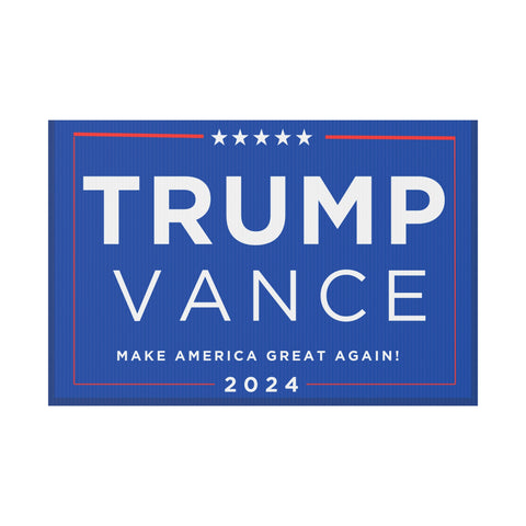 Trump and Vance 2024 Blue Yard Sign - Make America Great Again!