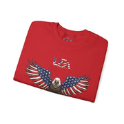 Trump USA Freedom Eagle Sweatshirt - USA Flag Colors with FREETRUMP