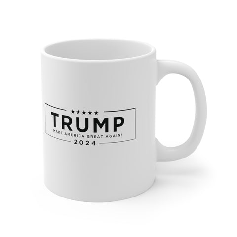 White Trump Mugshot coffee cup | Trump 2024 Rally Campaign