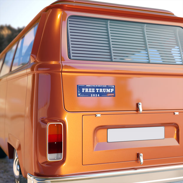 Trump 2024 Blue Bumper Sticker - Free Donald Trump