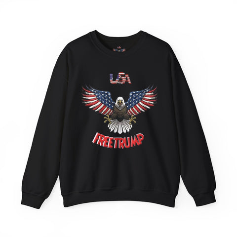 Trump USA Freedom Eagle Sweatshirt - USA Flag Colors with FREETRUMP