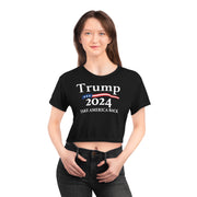 Trump 2024 Take America Back Women's Black Crop Top