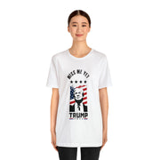 Trump Rally White Funny T-Shirt - Miss Me Yet 2024 American Flag