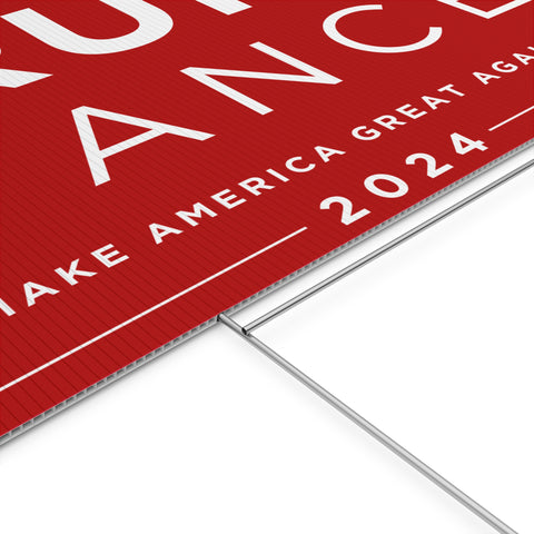 Trump and Vance 2024 Red Yard Sign - Make America Great Again!