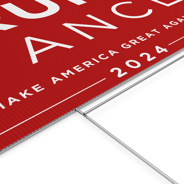 Trump and Vance 2024 Red Yard Sign - Make America Great Again!