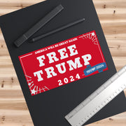 Red Free Trump 2024 Bumper Sticker - Make America Great Again!