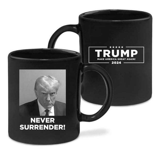 White Trump Mugshot coffee cup | Trump 2024