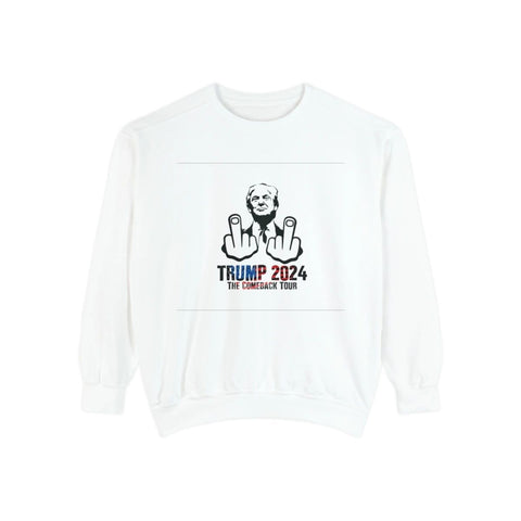 White Free Trump 2024 Comeback Tour Sweater -Limited Edition Designs | FREETRUMP.COM