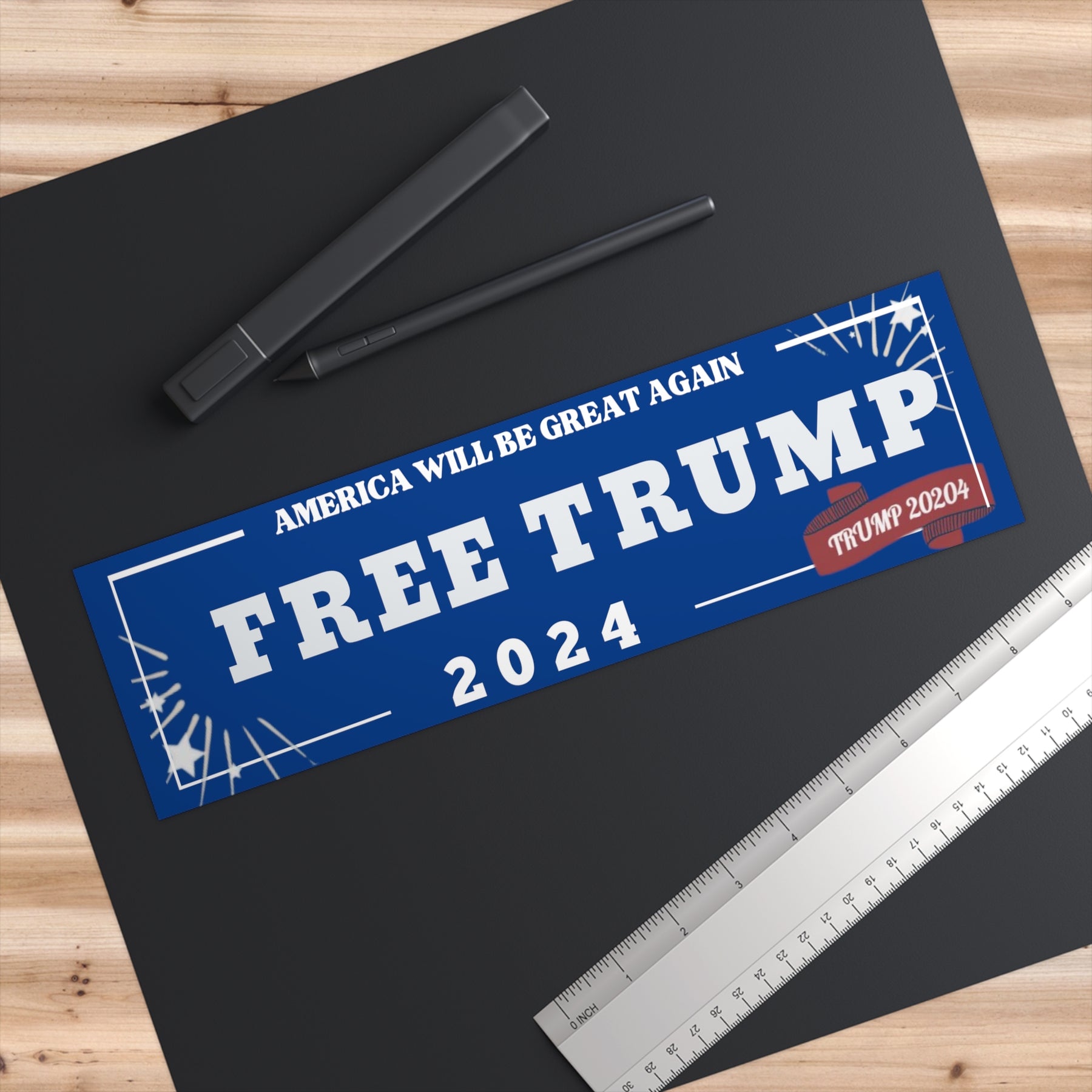 Trump 2024 Blue Bumper Sticker Free Donald Trump