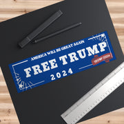 Trump 2024 Blue Bumper Sticker - Free Donald Trump