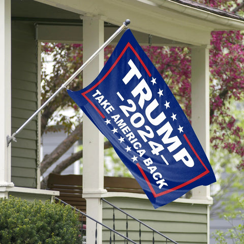 Trump Rally Flag Take America Back 2024 Blue