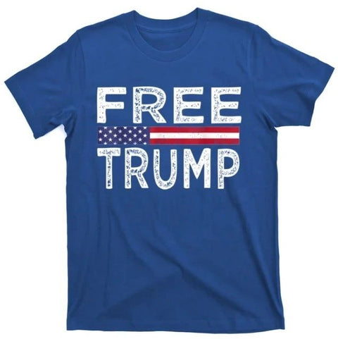 Free Trump T-shirt Blue 2024