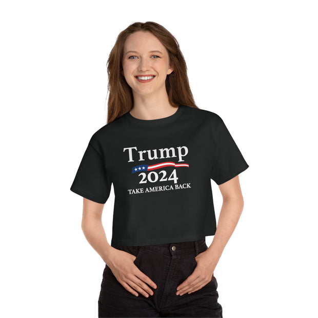 Women Crop Top Trump 2024 Take America Back T-Shirt