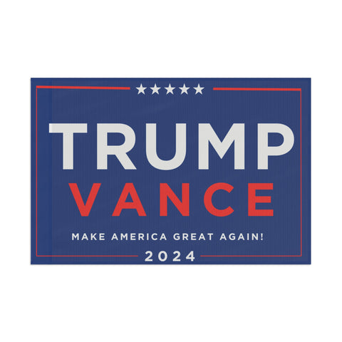 Trump and JD Vance Make America Great Again Blue Truck Flag