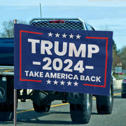 Trump Rally Truck Flag Take America Back 2024 Blue