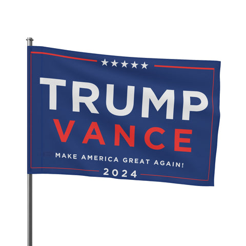 Trump and JD Vance Make America Great Again Blue Truck Flag