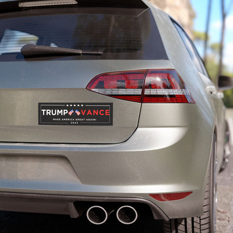 Trump Vance 2024 Car Magnet – Black Background Edition