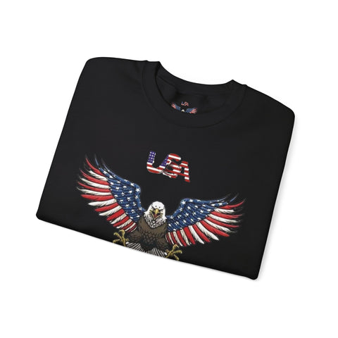 Trump USA Freedom Eagle Sweatshirt - USA Flag Colors with FREETRUMP