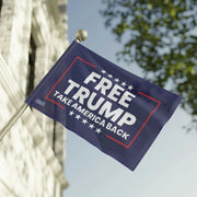 Free Trump Rally Truck and House Flag Take America Back 2024 Blue