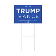 Trump and Vance 2024 Blue Yard Sign - Make America Great Again!