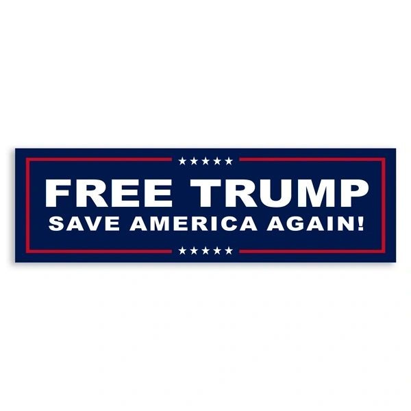Official Free Trump Rally 2024 Bumper Sticker BLUE