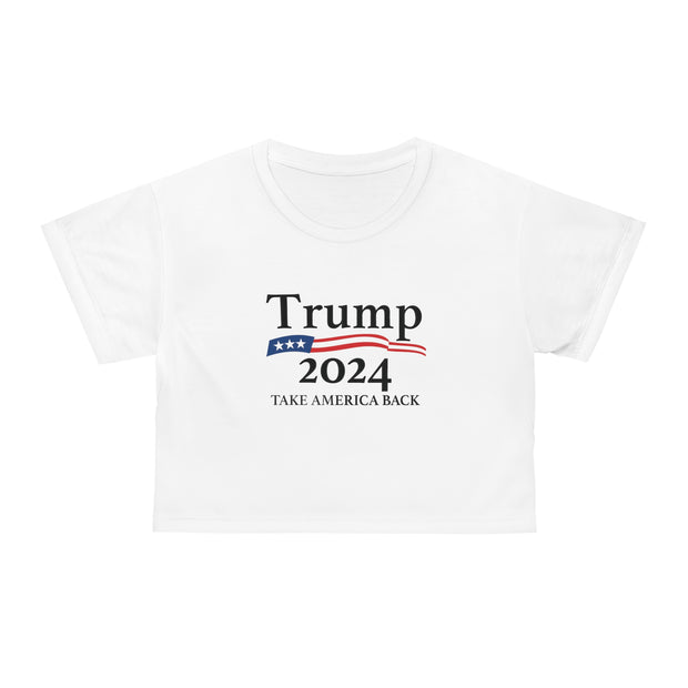 White Trump 2024 Rally Women Crop Top