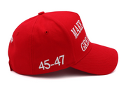 Trump Hat 2024 with Make America Great Again slogan and American flag patch