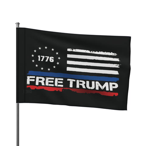 1776 Free Donald Trump Patriotic Flag - American Pride Vintage Flag