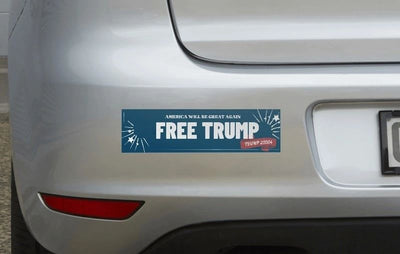 Official Free Trump 2024 Magnetic Bumper Sticker, 11.5"x3" BLUE