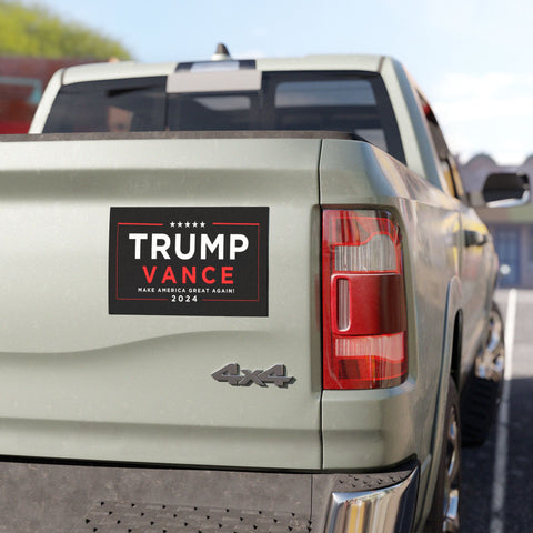 Trump Vance 2024 Car Magnet – Black Background Edition