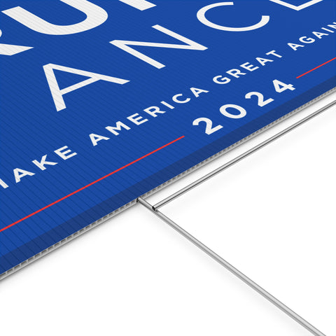 Trump and Vance 2024 Blue Yard Sign - Make America Great Again!