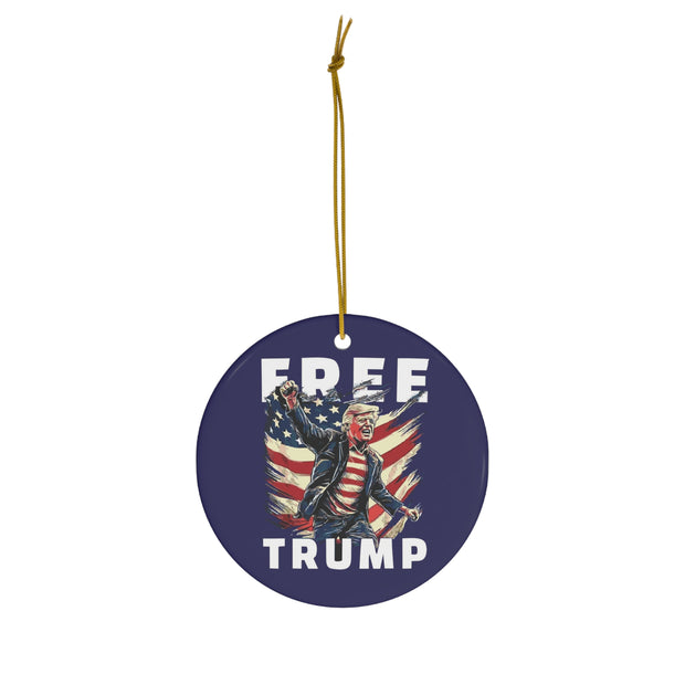 Limited Edition Free Donald Trump Rally 2024 Christmas Ornament FREETRUMP.COM