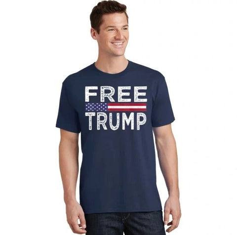 Free Trump T-shirt Blue 2024