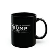 Donald Trump 2024 Never Surrender Coffee Mug: Black Mugshot & MAGA Statement