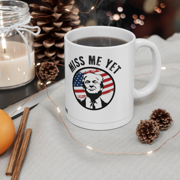 White Trump Mugshot coffee cup | Trump 2024 Rally Campaign Products