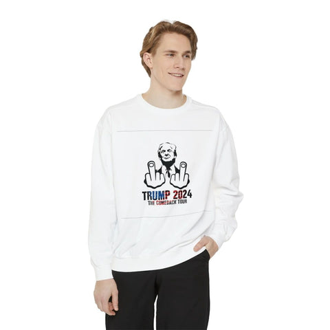 White Free Trump 2024 Comeback Tour Sweater -Limited Edition Designs | FREETRUMP.COM