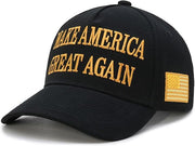 MAGA Black Gold Trump Hat Left Side