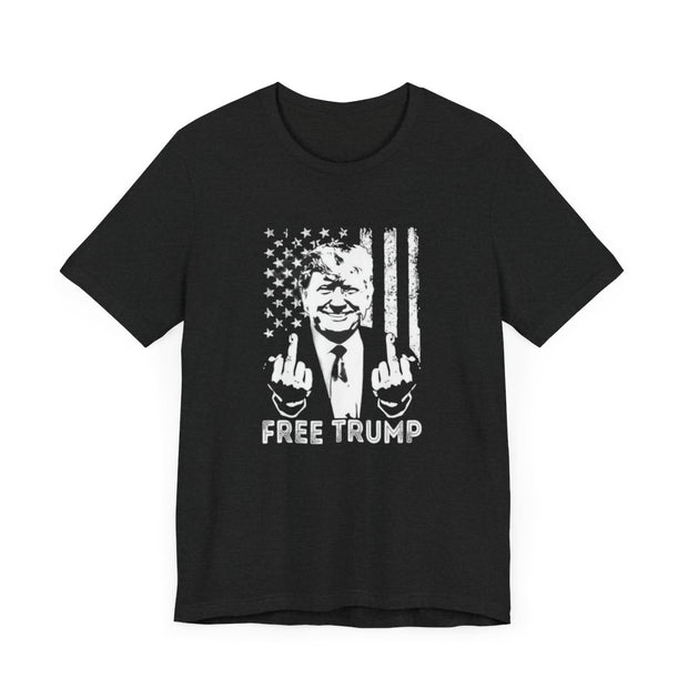 Free Trump 2024 T-shirt Middle Finger American Flag