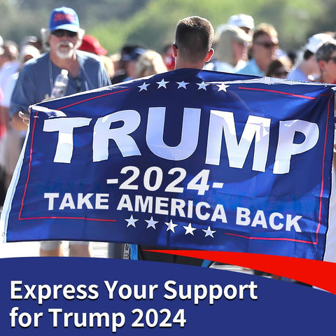 Free Trump 2024 Take America Back Flags Red and Blue (2-pack) | Fast Shipping