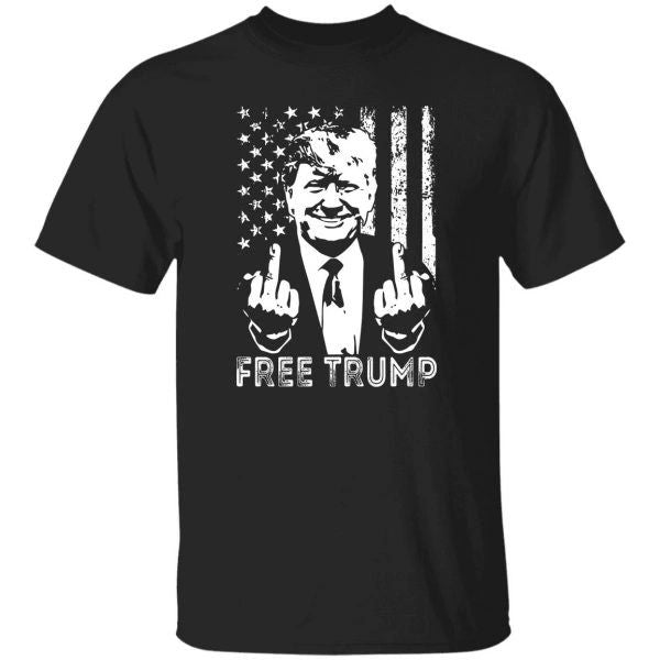 Black Free Trump T-Shirt - USA FLAG Limited Edition Designs | FREETRUMP.COM