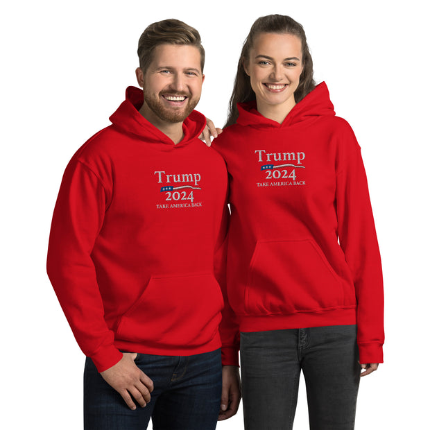 Trump 2024 Take America Back Hoodie with USA Flag