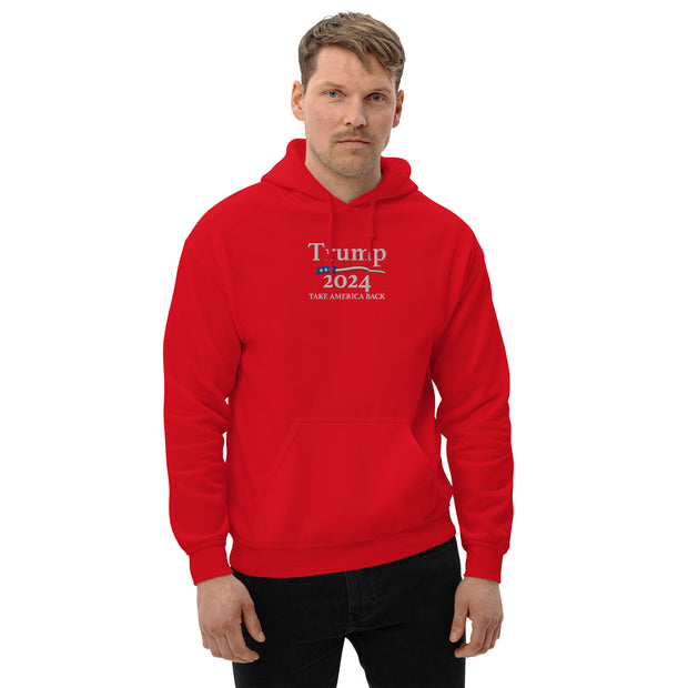 Trump 2024 Take America Back Hoodie with USA Flag