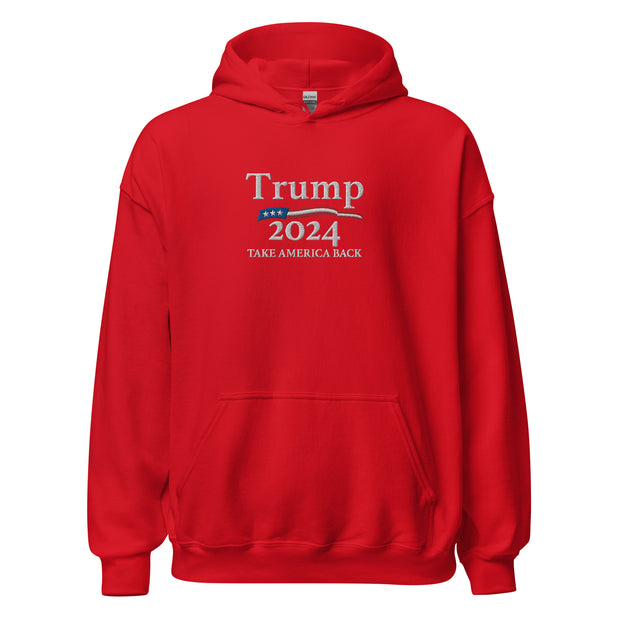 Trump 2024 Take America Back Hoodie with USA Flag