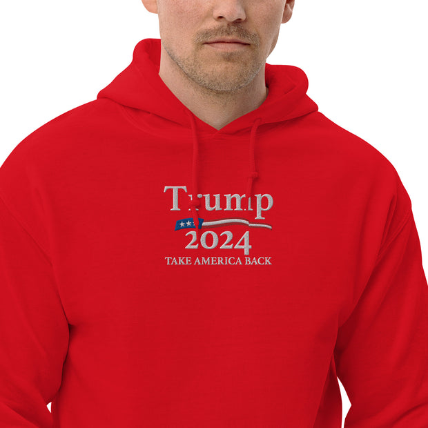 Trump 2024 Take America Back Hoodie with USA Flag